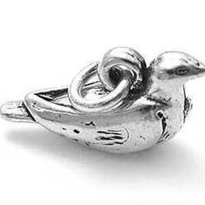 DOVE CHARM IN 3D STERLING SILVER